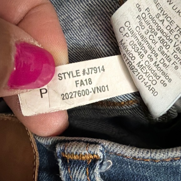 Madewell 10" High-Rise Skinny Jeans Women 25 Blue Good Button Fly Raw Hem J7914 - Picture 6 of 8